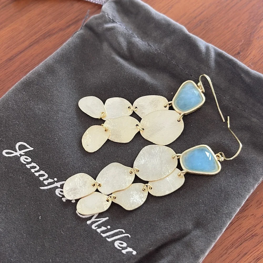 Jennifer Miller Aqua Drop earrings. New never used - Picture 1 of 4